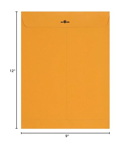 Amazon Basics 9 x 12-Inch Clasp Kraft Envelopes, Gummed, 100-Pack