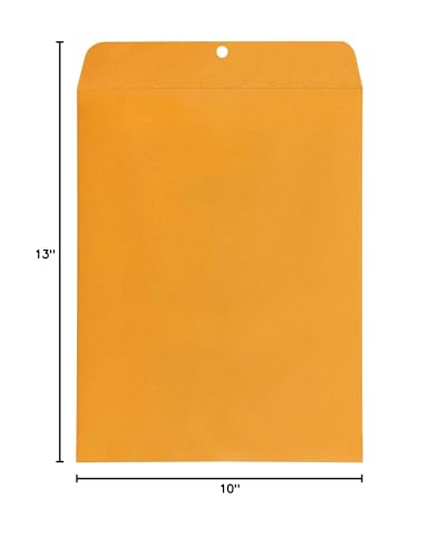 Amazon Basics 10 x 13-Inch Clasp Kraft Envelopes, Gummed, 100-Pack