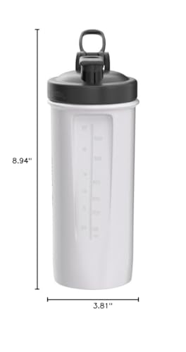 BlenderBottle Classic V2 Shaker Bottle Perfect for Protein Shakes and Pre Workout, 28-Ounce, Clear/Black