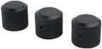 Guyker 3Pcs Brass Potentiometer Control Knobs with 6mm(0.24”) Dia. Shaft Pot - High Grade Knurled Volume Tuning Audio Knob Replacement for Electric Guitar or Precision Bass - CNC Machined(Black)