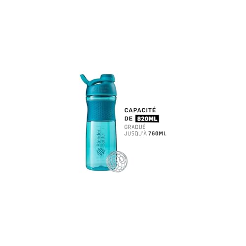BlenderBottle Classic V2 Shaker Bottle Perfect for Protein Shakes and Pre Workout, 20-Ounce, Clear/Black