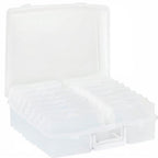 novelinks Transparent 4" x 6" Photo Organizers and Photo Storage Box with Handle, 16 Inner Photo Cases, Portable Picture Organizers & Photo Storage Containers (Clear)