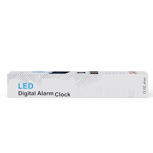 Digital Alarm Clock,7.5" Big LED Display & Full Dimmer,USB Cellphone Chargers,7-Color Night Light,Adjustable Volume,12/24 H,Plug-in Easy to Set Alarm Clock for Kids Elderly Bedside Desk Kitchen Office