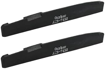 Guyker Acoustic Guitar Bone Bridge Saddle Nuts Replacement Parts Accessories for Acoustic Folk Guitar, 2 Piece, Black Lower String Pillow 74x3x9mm ATB-7439