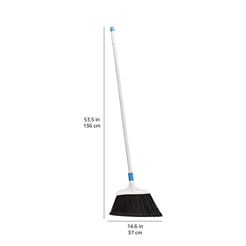Amazon Basics Heavy-Duty Broom, Blue and White