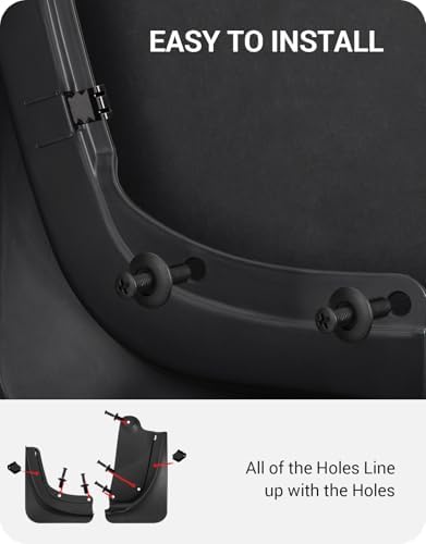 BASENOR 2025 Upgraded Tesla Model Y Mud Flaps Splash Guards Vehicle Sediment Protection No Drilling No Tape Mudflaps Tire Protector Mudflaps All Weather Tesla Exterior Accessories (Set of 4)