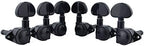 Guyker Guitar Locking Tuners (3L + 3R) - 1:21 High End Roto-Grip Rotomatic Lock String Tuning Key Pegs Machine Head with Big Handle Replacement for Electric, Folk or Acoustic Guitars - Black