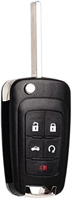Remote Flip Key Fob Replacement Fits for Chevy Cruze Equinox Camaro Malibu Sonic Impala Buick LaCrosse Regal Verano Encore Allure GMC Terrain 2010-2021 Keyless Entry Remote Control OHT01060512 Set 1