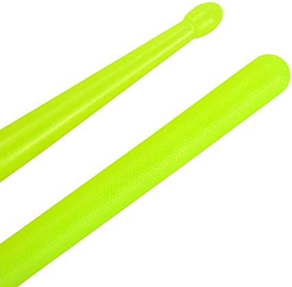 Musfunny Glow Drum Sticks 5A Nylon for Drum Set Night Light Plastic Cool Drumsticks Musical instrument Percussion Accessories for Adults Professional (Fluorescence)