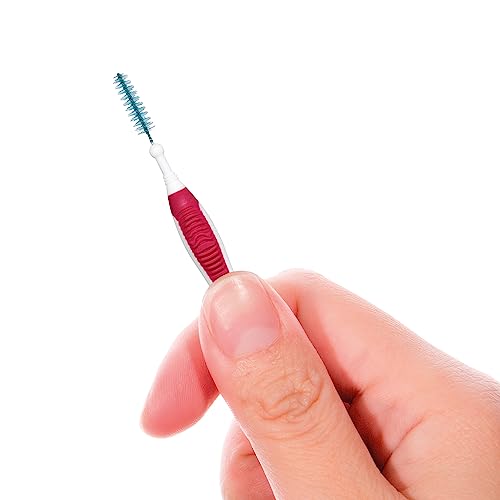 GUM Proxabrush Go-Betweens - Moderate, Interdental Brushes Between Teeth, Dental Picks for Plaque Removal, Safe for Braces & Dental Devices, 10ct (4Pk)