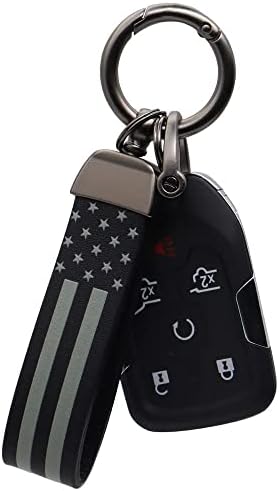 Elegananccy American USA Flag Car Keychain with Zinc Alloy Ring Fit for Truck, Ford, Jeep, Men Car Accessories