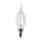 FEIT ELECTRIC 60W BA10 E12 CANDELABRA WHITE FILAMENT LED LIGHT BULB 2700K