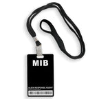 Man in Black ID Badge Prop Costume, Man in Black ID Badge Holder with Lanyard, Decorative Cosplay Spy Decorations Secret Agent ID Card Holder, Christmas,Halloween Costumes ID Badge Props,Black, 1 Pack