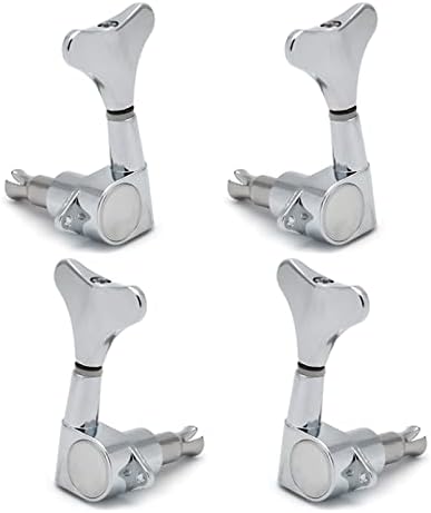 MAXCHEER Guitar Bass Tuners (2 Left + 2 Right) Bass Guitar Tuning Keys,1:19 Ratio Headstock Sealed Machine Head Replacement for Electric Jazz Bass or Precision Instruments,chrome