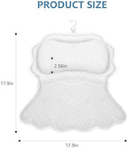 SetSail Bath Pillow, Relaxing Bath Pillows for Tub Neck and Back Support Soft 4D Breathable Air Mesh Ergonomic Bathtub Pillow with 6 Strong Suction Cups and Hook Luxury Bathroom Accessories,White