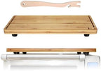 Bamboo Wood Cutting Board Compatible with Breville BOV800XL 860BSS 845BSS, Protects Smart Toaster Oven, With Heat Resistant Silicone Feet and Oven Rack Push Accessories, Creates Storage Space