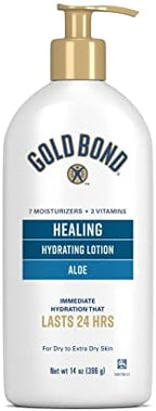 Gold Bond Healing Hydrating Lotion, 14 oz., With Aloe, Moisturizes, Immediate 24-Hour Hydration & Healing Hand Cream, 3 oz., With Aloe, Moisture That Lasts Through Handwashing