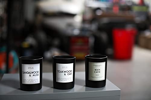 Leoben Co | Masculine Aromas | Small Batch | Soy Wax | 40 Hours | Scented Mens Candles with Natural Essential Oils | Vegan (Sandalwood & Musk)