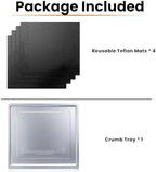 Crumb Tray Replacement for Ninja Foodi SP101 SP151 Air Fryer Oven with 4 Pcs Teflon Mats, Air Fryer Accessories for Ninja airfryer Toaster Oven
