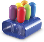 Learning Resources Jumbo Colorful Eyedroppers - Set of 6 with Stand, Ages 3+, Science Class Tools, Preschool Science, Sensory Accessories,Droppers for Kids,Back to School Supplies