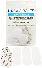 URSA Soft Circles: Reusable Soft Covers That Provide a Shield Against the Wind and Camouflage for Lavalier Mics. (15x Soft Circles + 30x Stickies, White)