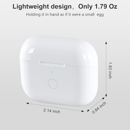 Compatible for AirPods 3rd Generation Charging Case Replacement, Wireless Air Pod 3 Charger Case with Bluetooth Pairing Without Earbuds, White