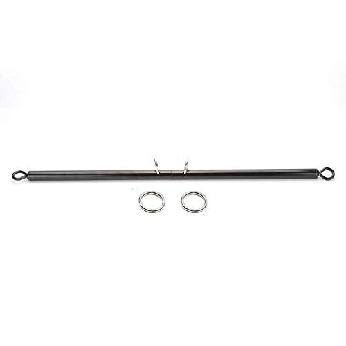 Adjustable Pilates Expandable Spreader Bar Set with 4 Adjustable Fur Straps Sports Aid Training Fitness Gear(Black+Pink Kit)