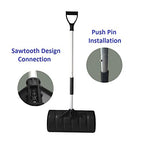 MTB 52 inch Lightweight Snow Shovel Snow Pusher, Pack of 2 Sets, Black, with Wide Poly Blade (22 inch x 10 inch) and Aluminum Handle