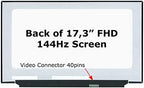 SCREENARAMA New Screen Replacement for BOE NV173FHM-NX4 V8.0 V8.1 (40pin 144Hz) FHD 1920x1080 IPS LCD LED Display with Tools and Tape