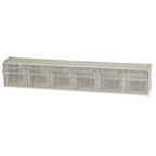 Akro-Mils 06706 TiltView Horizontal Plastic Organizer Storage System Cabinet with 6 Tilt Out Bins, (23-5/8-Inch Wide x 4-1/2-Inch High x 3-3/4-Inch Deep), Stone