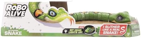 Robo Alive Slithering Snake Series 3 Green by ZURU Battery-Powered Robotic Light Up Reptile Toy That Moves (Green),7150B