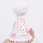 WAOUH Half Birthday Hat - Bow Cake Smash Crown for 6 Month Baby, Mini Photo Prop
