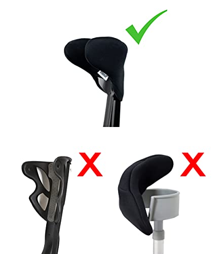 KMINA - Forearm Crutch Pads (x2 Units, Open Cuff), Crutch Covers Pads, Replacement Pads for Crutches for Adults, Elbow Crutches Pads, Crutches Accessories, Soft Padding Crutches - Made in Europe