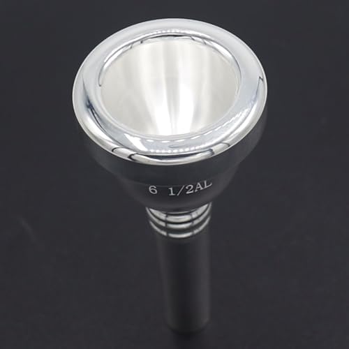 6 1/2AL Trombone Mouthpiece, Silver Plated Mouthpiece, Euphonium Mouthpiece with Superior Sound, Excellent for Baritone and Trombone Instrument Accessories