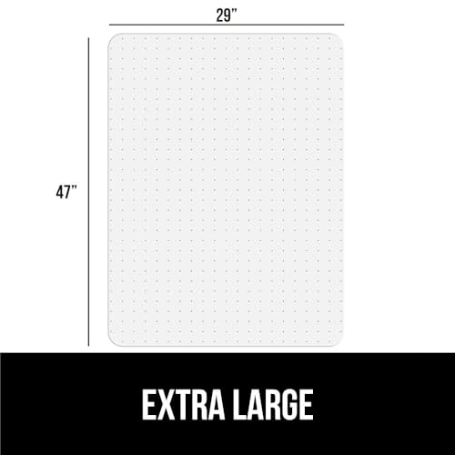 GORILLA GRIP Slip Resistant Office Chair Mat for Carpet Floors, Smooth Glide Under Desk Carpeted Floor Protector, Heavy Duty Plastic Computer Mats for Rolling Work and Gaming Chairs 29x47, Clear