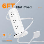 Surge Protector Power Strip Tower, TESSAN Flat Plug Extension Cord 6 FT, Charging Station with 9 Outlets and 4 USB(2 USB C), 900J Surge Protection for Office Home Dorm Room Desk Accessories
