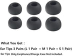 Replacement for Galaxy Buds3 Pro Earbuds Tips Silicone Ear Tips, Galaxy Buds 3 Pro Eartips S/M/L 3 Size 3 Pairs Upgrade Black 913b3