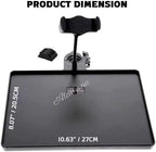 Universal Microphone Stand Tray with Phone Holder, Mic Stand Clamp-On Utility Shelf Rack Tray Holder for Music Sheet, Live Streaming, Live Broadcast, Karaoke, Recording, Music Stand Accessories