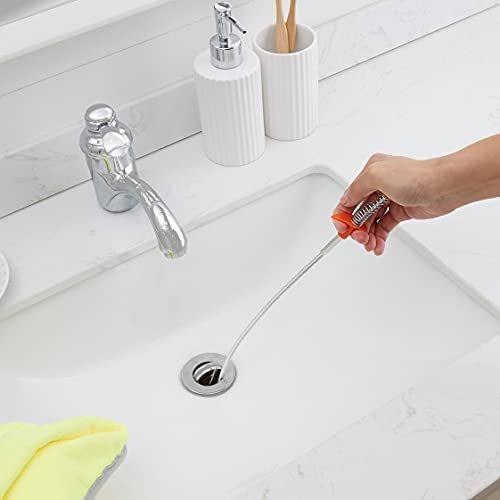 Amazon Basics Drain Clog Remover Tool, Includes 5 Plastic and 1 Stainless Drain Snakes, Effectively Clean Hair and Other Clog for Toilet, Kitchen Sink, Bathroom Tub, 6 Pack
