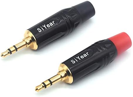 SiYear 3-Pole 3.5mm Stereo Headphone Jack Male Plug Repair Replacement Solder Adapter, 3.5mm (1/8inch) Solder Type DIY Audio Cable Connector(2PACK)