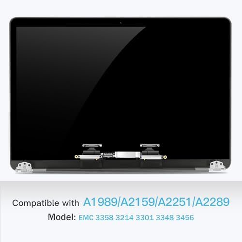 Replacement Screen 13.3" for MacBook Pro 2018-2019-2020Year Retina A1989 A2159 A2289 A2251 (EMC 3358 3214 3301 3348 3456) Full LCD Screen Display Assembly (Gray)