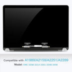 Replacement Screen 13.3" for MacBook Pro 2018-2019-2020Year Retina A1989 A2159 A2289 A2251 (EMC 3358 3214 3301 3348 3456) Full LCD Screen Display Assembly (Gray)