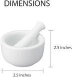 HIC Kitchen Mortar and Pestle for Grinding Spices and Herbs and Crushing Pills, Fine-White Porcelain