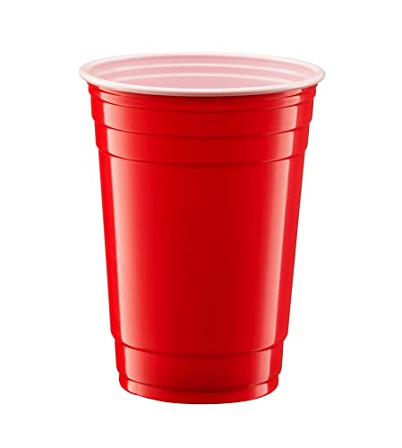 Comfy Package [18 oz. - 100 Count Disposable Plastic Red Cups, Party Drinking Cups for Events and Everyday Use