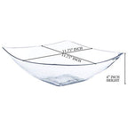 PLASTICPRO Disposable 128 ounce Square Serving Bowls, Party Snack or Salad Bowl, Extra Large Plastic Crystal Clear Pack of 4