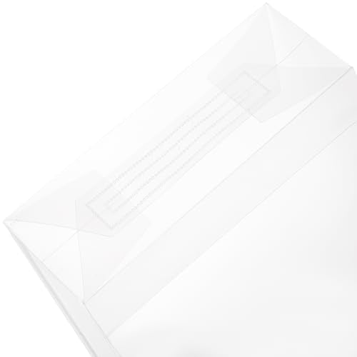 Cididu 40 Pieces Clear Gift Bags with Handles, White Frosted PVC Candy Bags Valentine's Day, Reusable Translucent Wrap Tote Boutique Bags for Wedding Shopping Party 8''x3''x10'', Tear Resistant