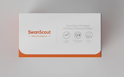 SwanScout Charging Station for Samsung S24 Ultra, SwanScout 703S, Wireless Charger for Samsung S24+/S24/S23 Ultra/S23/S22/Note 20, Galaxy Watch 6/6 Classic/5/4, Galaxy Buds 2 Pro/Pro (for Travel)
