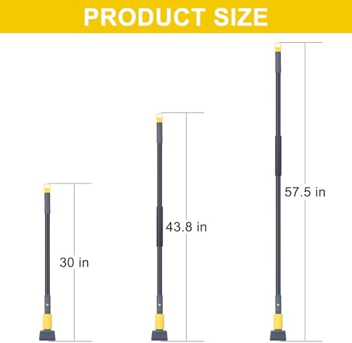 KeFanta Metal Mop Handle Commercial Heavy Duty,58" Industrial Mop Stick with Jaw Clamp,Wet Gripper Mops Head Replacement Holder for Floor Cleaning(2 Pack)