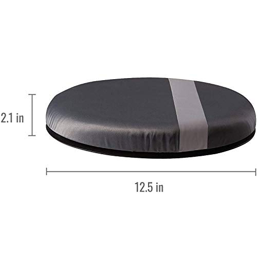 HealthSmart 360 Degree Swivel Seat Cushion, Chair Assist for Elderly, Swivel Seat Cushion for Car, Twisting Disc, Gray Stripe, 12.5 Inches in Diameter