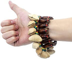Cacho Seed Rattle Bracelet Anklet, 2 PCS African Shaker Nut Shell Bracelet Natural Percussion Accessories Musical Instrument